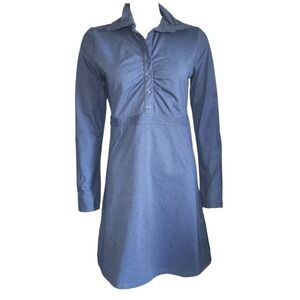 Tehama Dress Womens Small Blue Long Sleeve Collared Activewear Outdoor Athletic